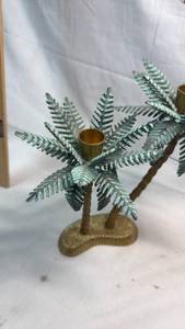lot 43 image: Palm Tree Two-Arm Candle Holder