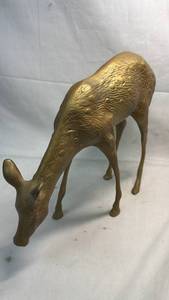 lot 46 image: Large brass deer sculpture
