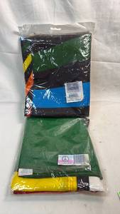 lot 80 image: Rainbow Peace Swirl 3x5ft Poly Flag & Rasta Peace 3x5ft Poly Flag