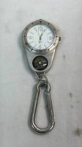 lot 88 image: Clip Watch with Compass Quartz Analog White Dial