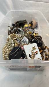 lot 98 image: Assorted Jewelry Lot - Necklaces Bracelets Earrings Pins