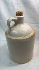 lot 104 image: Ceramic Jug with Cork Stopper and Handle