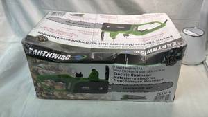 lot 113 image: Brand new Earthwise 9 Amp 14 Inch Electric Chainsaw, Sells for $80.