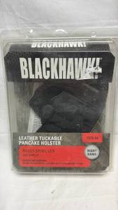 lot 121 image: Blackhawk Leather Tuckable Pancake Holster Size 04 Ruger SP101 LCR 422004BK-R