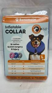 lot 123 image: Bencmate Inflatable Collar Large Blue Pet Protective Cone