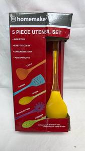 lot 125 image: Homemaker 5 Piece Utensil Set Non-Stick VEF1276