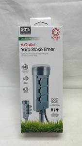 lot 130 image: Power Gear 6-Outlet Yard Stake Timer Outdoor Plug-in 64759
