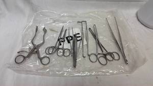 lot 159 image: Surgical Instrument Set Scissors Forceps Retractors Tweezers