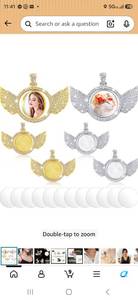 lot 90 image: Coin Bezel Pendants with Crystal Rhinestones 6-Piece Lot
