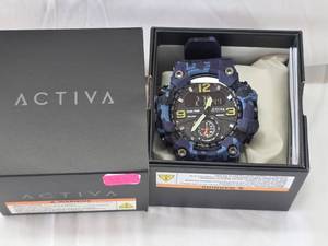 lot 126 image: Brand new Activa by Invicta BlackOps Digital mens watch, 56mm, camouflage blue. Retails $99.