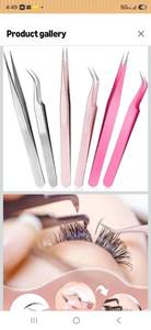 lot 31 image: 6 Pieces Eyelash Extension Tweezers Application Tools Colorful