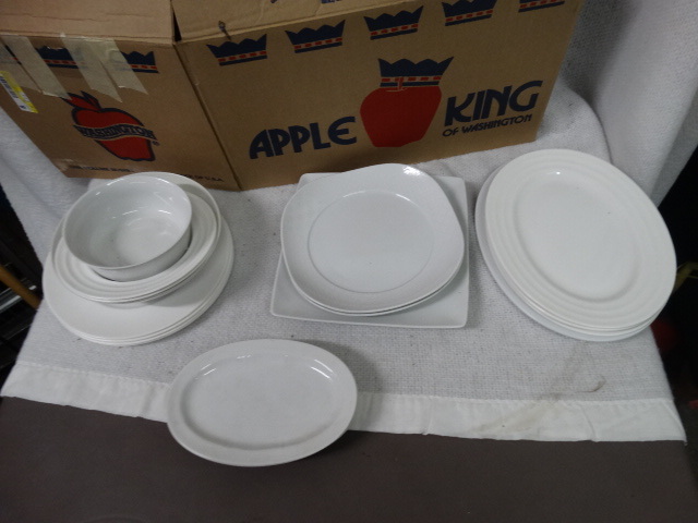 lot 1548 image: Lot of Misc. White Plates and Bowls