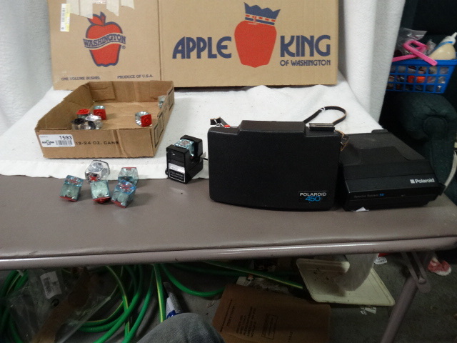 lot 1593 image: Lot of 2 Vintage Polaroid Cameras w Accessories