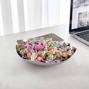 lot 1563 image: DYTANSHUN Premium Candy Bowl, Stanless Steel Decorative Bowl,Candy Dish for Office Desk, Key Bowl For Entryway Table, Silver Tray-Hand Mirror Polished -7.8 Inches - Retail $17