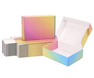 lot 1578 image: DEZIBOX 7x5x2 Shipping Boxes Small, 45 Pack Colorful Corrugated Cardboard Mailer Box for Small Business, Mailing, Packaging - Retail $28