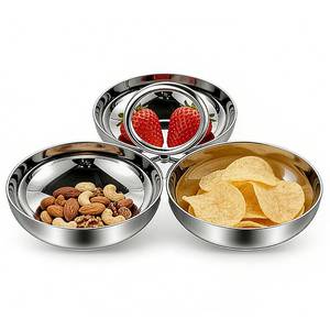 lot 1593 image: HMDIUM 3-in-1 Cluster Serving Bowls  Connected Snack & Candy Bowls Perfect for Berry, Nut & Appetizer Serving  Reusable Portable Tray for Party, Kitchen & Fridge - Retail $17