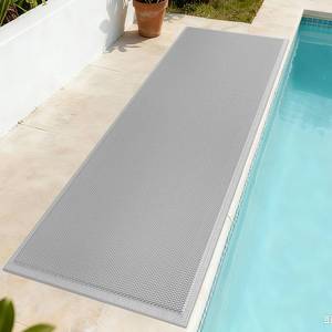 lot 1613 image: QiCaiJia Front Door Mat 24x71, Drainage Heavy Duty Dirt Trapping Non-Slip Doormats, Outdoor Rubber Floor Mats, Restaurant Commercial Kitchen Industral Pool Entrance Bar Wet Area, Grey - Retail $50