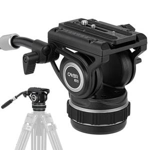 lot 1632 image: Cayer K10 Pro Video Fluid Head with 75mm Flat Base, Adjustable Pan Drag and Telescopic Handle, Heavy Duty Tripod Fluid Head for for DSLR Cameras, Camcorders, Max Load 22 lb10 kg - Retail $75