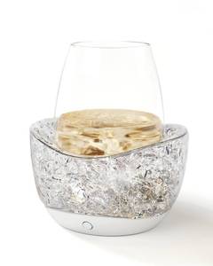 lot 1662 image: Wine Chiller for Glass Stemless Wine Glass Chiller Keeps Your Glasses of Vino Cold 10 Color Light Modes Separable Wine Essentials Accessories (White) - Retail $30