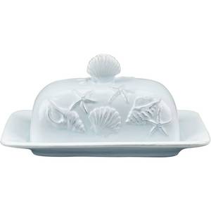lot 1667 image: Blue Sky Clayworks 20770 Laguna Coastal Butter Dish, Blue - Retail $16