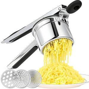 lot 1673 image: AHFLRITO Potato ricer, Heavy Duty Ricer for Mashed Potatoes, Large Potato Masher Stainless Steel with Ergonomic Handle, Efficiently for Fluffy Mashed Potatoes - Retail $15