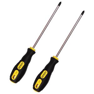 lot 7359 image: 2Pcs Phillips Screwdriver 6 inch Shaft Non-Slip Grip Screwdriver Magnetic Tip 6mm PH2 Cross Head Screwdriver - Retail $9