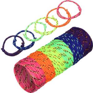 lot 7365 image: WILLBOND 216 Neon Friendship Bracelet Bulk Woman Paracord Bracelet Back to School Gift for Student Birthday Classroom Basket Stuffers Adjust Rope Goodie Bag Party Favor(Neon Colors) - Retail $17