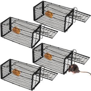 lot 7367 image: Qualirey 4 Pcs Humane Rat Trap Chipmunk Squirrel Rodent Foldable Mouse Trap Small Live Animal Mouse Voles Hamsters Live Cage Rat Cage for Mice Easy to Catch and Release, 9.4 x 4.7 x 4.7 Inches