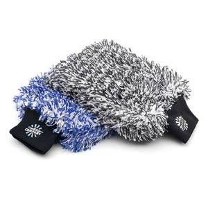 lot 7371 image: The Rag Company - The Cyclone Ultra Wash Mitts - 7030 Gauntlet Blend Korean Microfiber, Foam Padding, Scratch-Free, Lint-Free, Great for Rinseless Washing, 8in x 9in, Blue  Black (2-Pack) - Retail $30