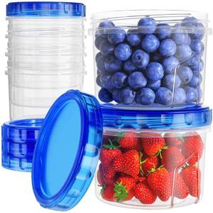 lot 7392 image: Freezer Storage Containers, 6 Pack-16 Oz Airtight Plastic Food Storage Containers with Twist Top Lids, Soup, Meal Prep Containers  BPA Free  Stackable  Leakproof  MicrowaveDishwasher Safe - Retail $9