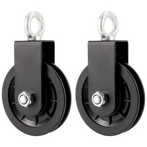 lot 7422 image: MAAIGU 2 PCS 3.54 in90 mm Cable Pulley Wheel, 360 Degree Silent Detachable Rotation Traction Wheel, Heavy Duty Mute Swivel Fitness Pulley Wheel for DIY Gym Pulley System, Equipment Replacement, Hoist - Retail $17