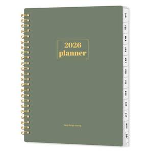 lot 7425 image: SUNEE 2026 Planner, Weekly and Monthly Calendar Planner, January 2026-December 2026, Daily Agenda with Tabs, Note Pages, Spiral Binding, 6.4x8.3, Sage Green