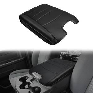 lot 7439 image: Muslogy Center Console Armrest Cover Fit for Dodge Ram 1500 2013-2018 & 2013-2026 Ram 25003500 Accessories, Comfort Armrest Pad Console Lid Cushion Vegan Leather Regular Thick(Jump Seat ONLY) - Retail $23