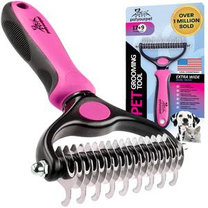 lot 13563 image: Pat Your Pet Deshedding Dog Brush For Shedding Cat Brushes For Indoor Cats, Double-Sided Cat Brush Deshedding & Grooming Tool For Long Haired And Short Haired Dogs, Skin-Friendly - Retail $15