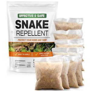 lot 13564 image: LEBMP Snake Repellent for Yard, Snake Away Repellent for Outdoors, Pet Safe Snakes Repellant, Garden Snake Deterrent, Keep Snakes Out of Backyard, Garage, House-8 Pouches - Retail $33