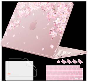 lot 13576 image: Lepeoac for 2026 MacBook Neo 13-inch Laptop case with A18 Pro chip, Release Model A3404, Stylish Pattern Laptop Hard Shell Cases  Keyboard Cover  Screen Protector, Pink Cherry Blossoms - Retail $27