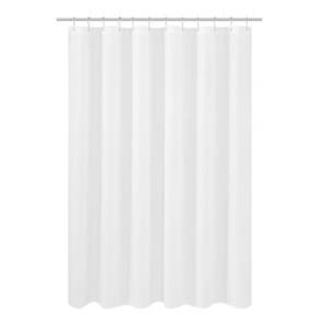 lot 13587 image: N&Y HOME Fabric Shower Curtain Liner Shorter Size 68 inches Height, Hotel Quality, Washable, White Bathroom Curtains with Grommets, 70x68 - Retail $16