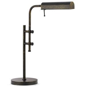 lot 13590 image: VONLUCE Rustic Desk Lamp, Adjustable Industrial Style Metal Table Lamp, 3 Color Temperatures LED Reading Lamp for Living Room Bedroom Office, Antique Black - Retail $50