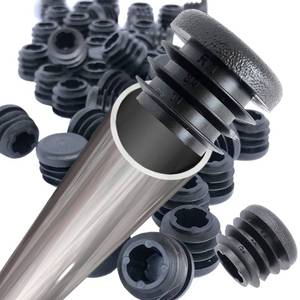 lot 13602 image: EZends Premium Grade 34 Inch Round Plug  14-20 Gauge 50 PackBlack Plastic End CapsDurable Chair Glide Inserts for Chair LegsFurniture Feet ProtectorsRound Caps - Retail $21