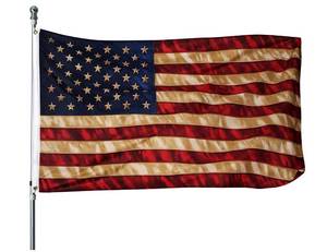 lot 13614 image: Homissor Vintage American Flag - Tea Stained American Flags - 3x5 Outdoor Rustic Old Style United States Banner Indoors for wall 4th of july (Tea Printed Star Flag) - Retail $10
