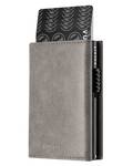 VULKIT Card Holder Wallet with Coin Pocket Magnetic Closure Pop Up Cards With ID Window Leather Wallet for Cash & Credit Cards, Grey - Retail: $30