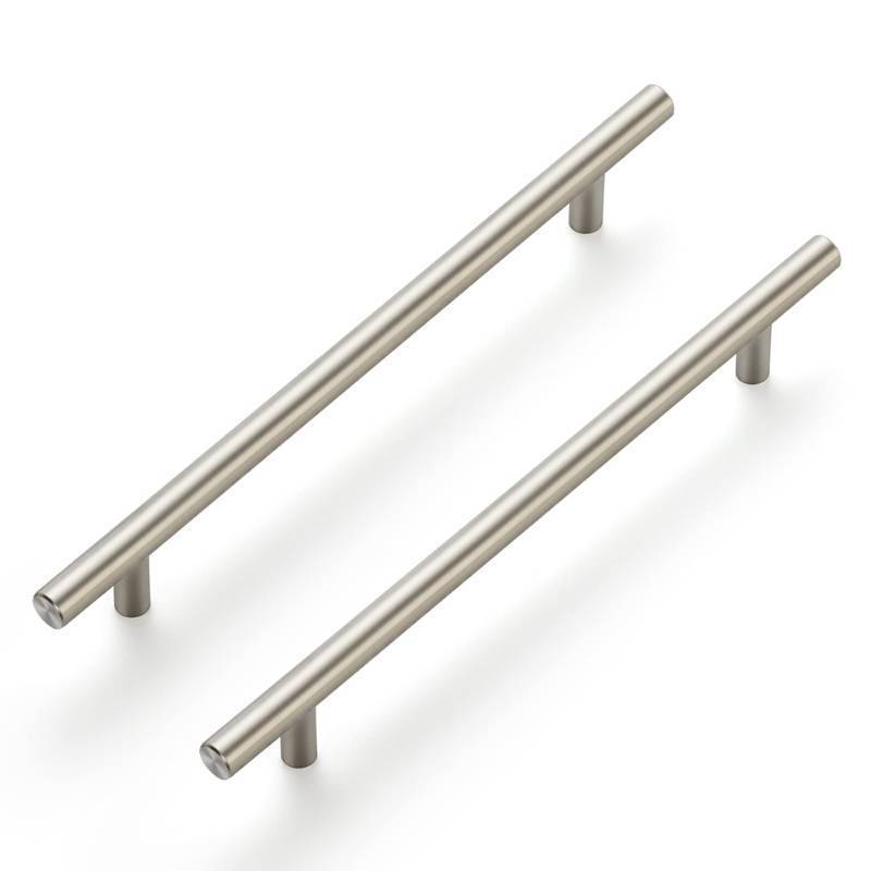 lot 1229 image: Ravinte 4 Pack 10 Inch Cabinet Handles Brushed Nickel Stainless Steel Cabinet Handles Kitchen Cupboard Pulls 7-12 Hole Center - Retail $13