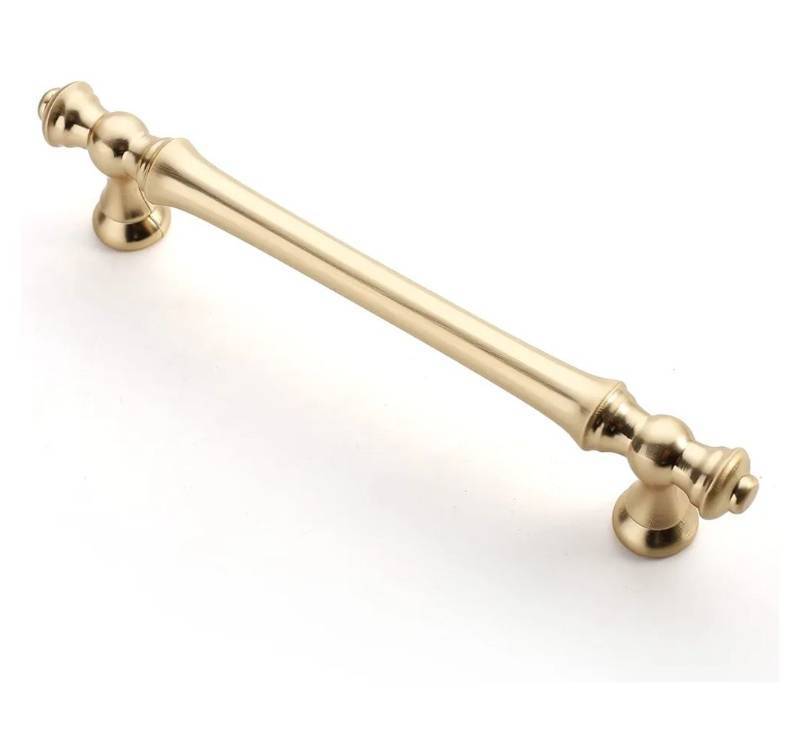 lot 1058 image: Asidrama 10 Pack 5 Inch(128mm) Brushed Brass Kitchen Cabinet Handles, Gold Cabinet Pulls Kitchen Cabinet Hardware for Cupboard Drawer Pulls - Retail $45