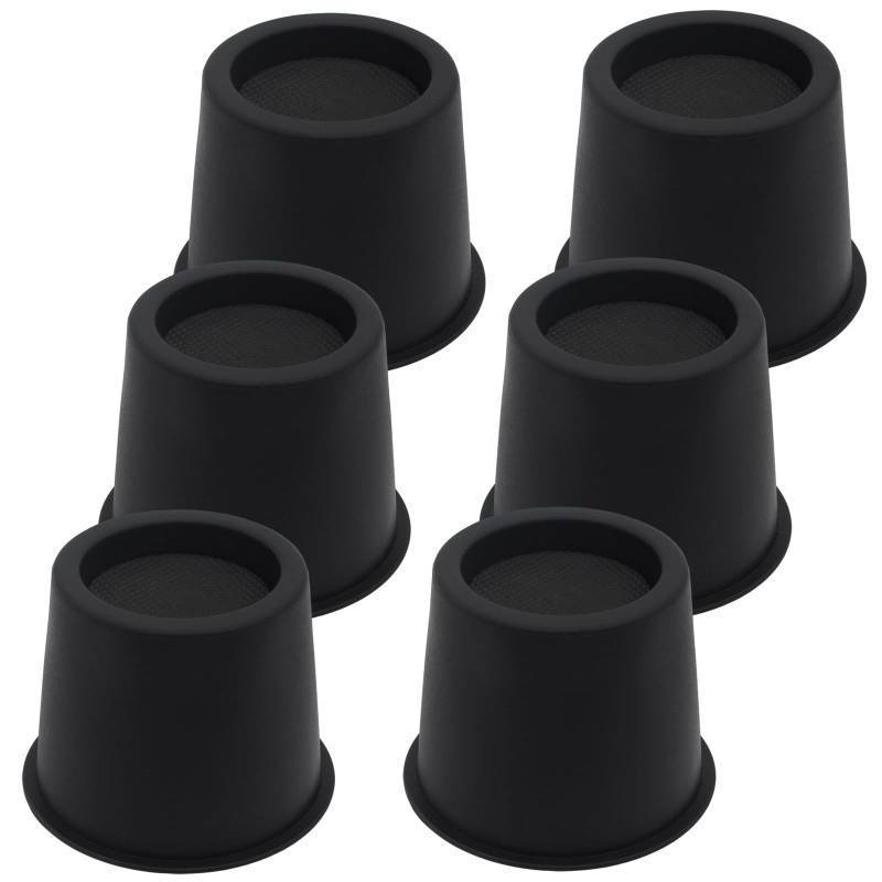 lot 1090 image: HANIHUA 6 Pack Bed Risers 4 inch Heavy Duty Furniture Risers, Table Risers Bed Lifts Risers for Sofa, Couch, Desk, Cabinet, Bed Frame Risers Supports Up to 3,600 Lbs Black - Retail $25