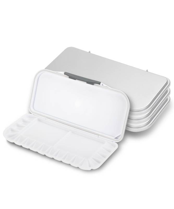 lot 7207 image: Mr. Pen- Airtight Watercolor Palette with Lid, 4 Pack, 18 Wells & 2 Mixing Areas, Lightweight Sealing Paint Palette for Travel, Painting, Watercolor Mixing, Art Class and Studio Use - Retail $26
