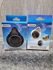 lot 132 image: Waterproof Bluetooth Shower Speaker Set - Retail $15