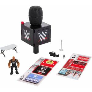 lot 152 image: WWE Knuckle Crunchers The Rocks Microphone Playset Action Figure - Retail $34