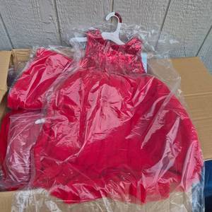 lot 304 image: Lot of 12 - Childrens Red Sequin Party Dress XS (45) with Hanger - Retail $0