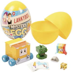 lot 182 image: LankyBox Brand Mystery Surprise Medium Egg Official Merchandise Ages 3 and up with Figures  Vehicle  and Stickers - Retail $20