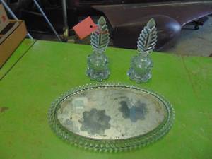 lot 4672 image: Clear Glass Perfume Bottles